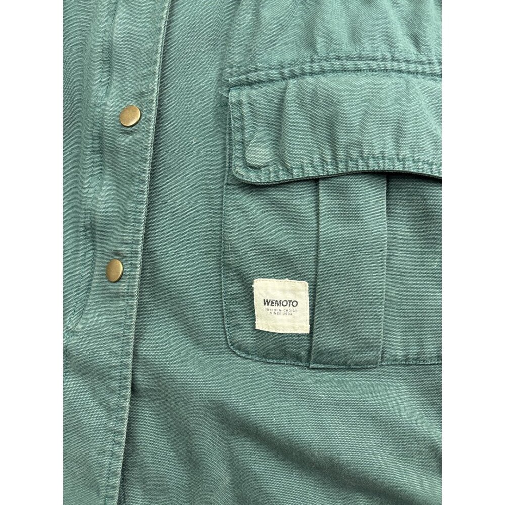 Wemoto Jacket Womens Large Green Hooded Parka Cotton Drawstring Utility Casual - Picture 2 of 9